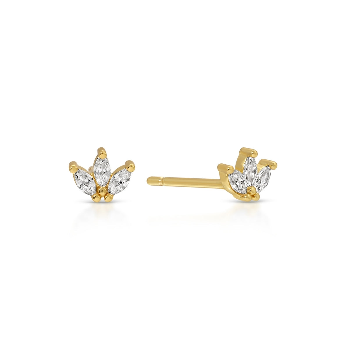 Triple Marquise Cubic Zirconia Studs on Velvet Tag