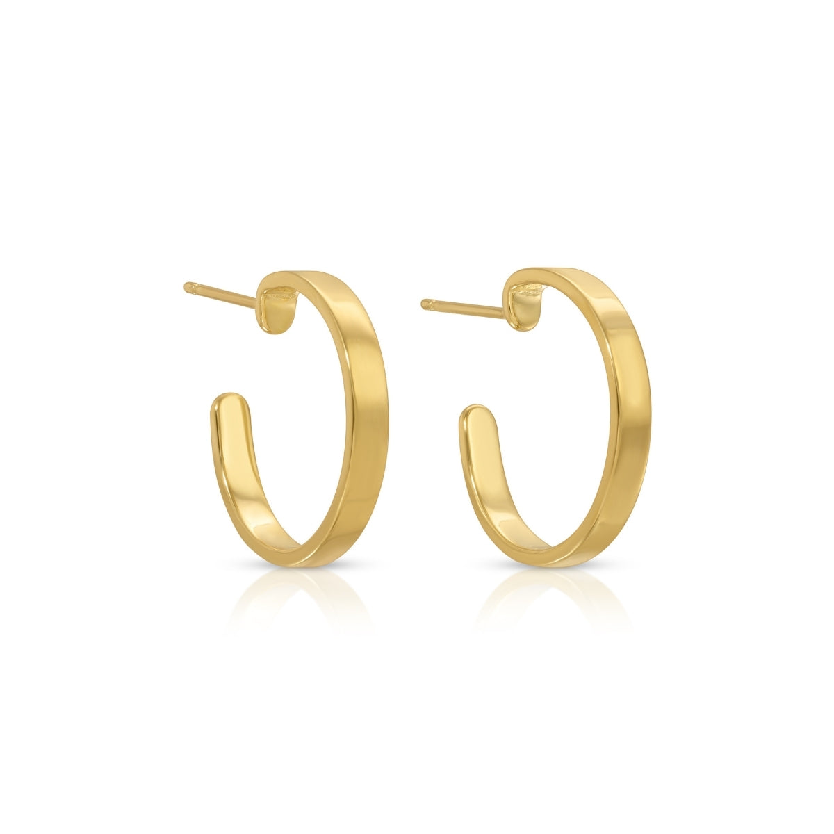 Chic Polished Flat Hoop Earrings