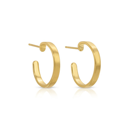 Chic Polished Flat Hoop Earrings