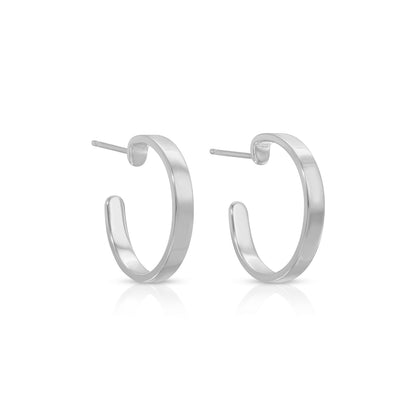 Chic Polished Flat Hoop Earrings