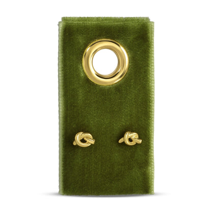 Minimalist Knot Studs on Velvet Tag