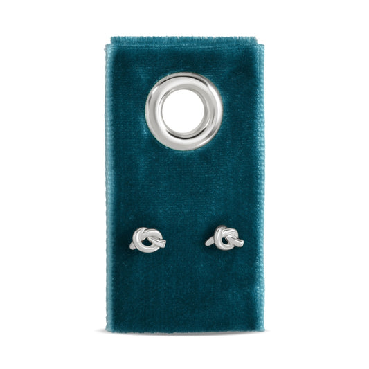Minimalist Knot Studs on Velvet Tag