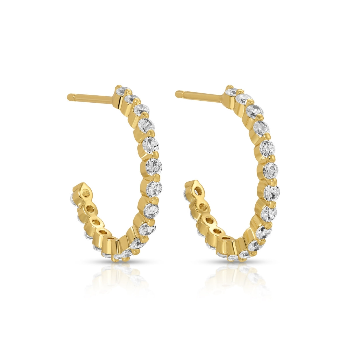 Shimmering Delicate CZ Hoops