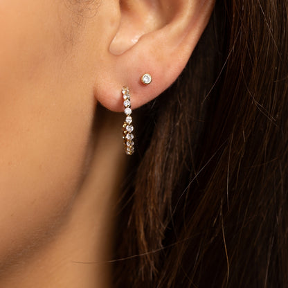 Shimmering Delicate CZ Hoops