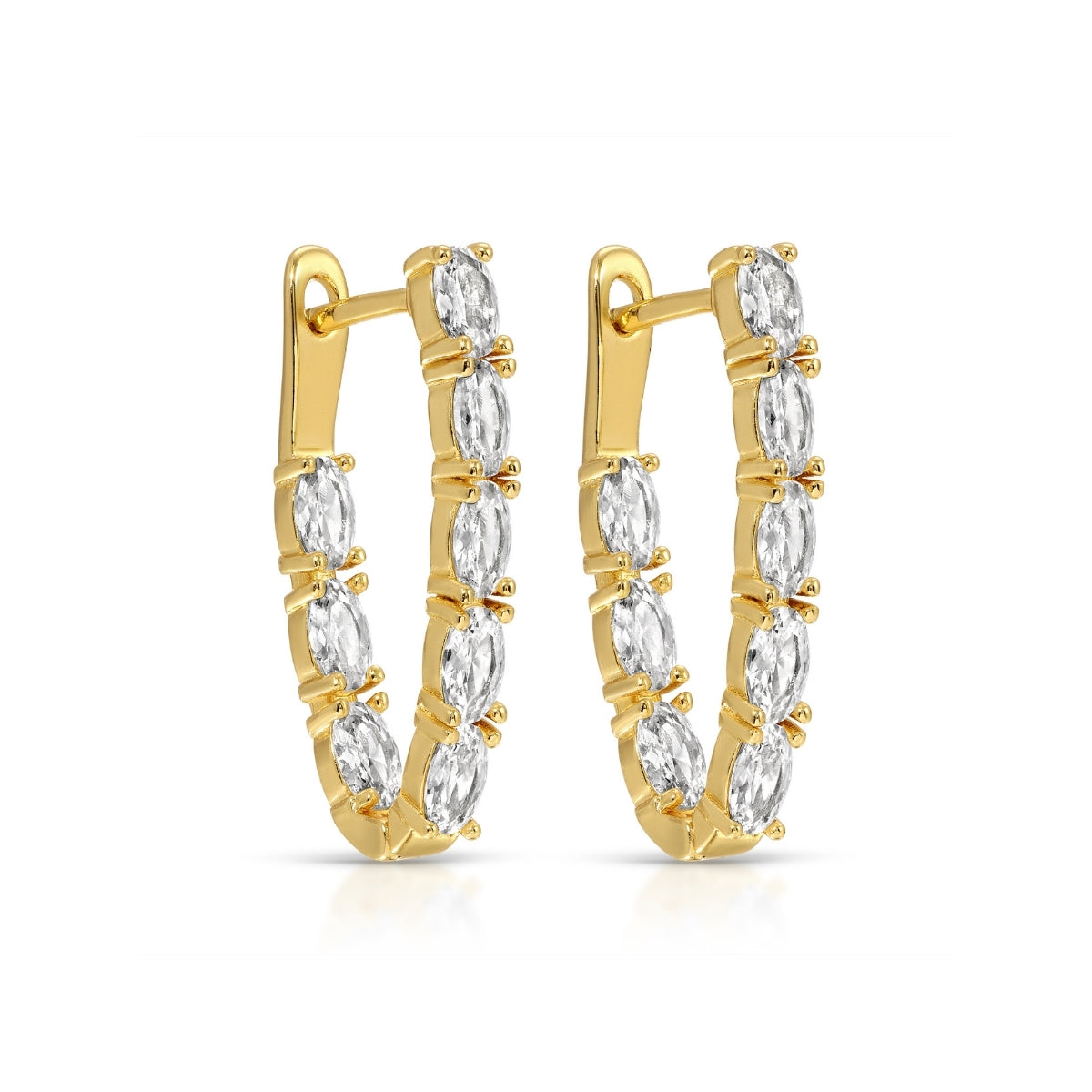 Long Marquise Hoop Earrings