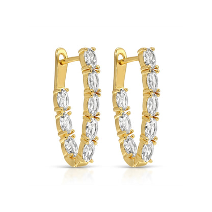 Long Marquise Hoop Earrings