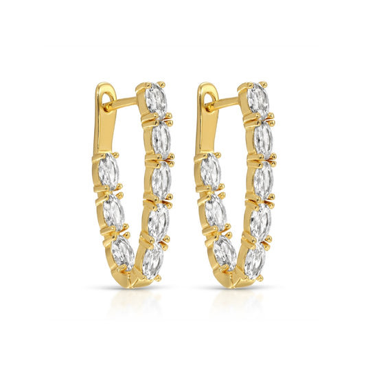 Long Marquise Hoop Earrings