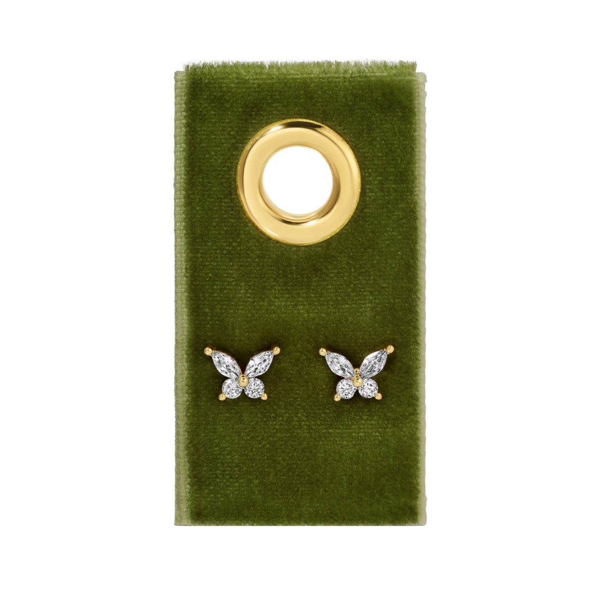 Butterfly Studs on Velvet Tag