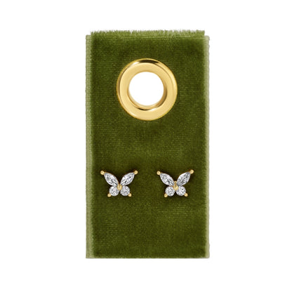 Butterfly Studs on Velvet Tag