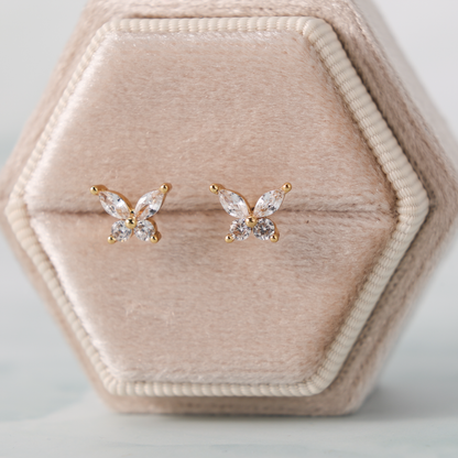 Butterfly Studs on Velvet Tag