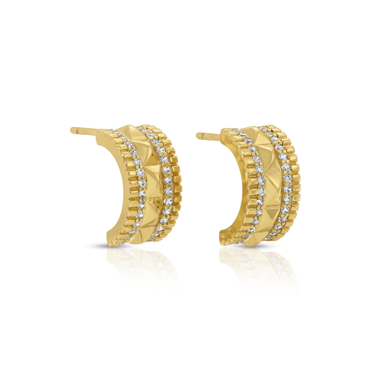 Pyramid Pavé Hoops