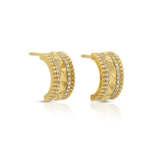 Pyramid Pavé Hoops