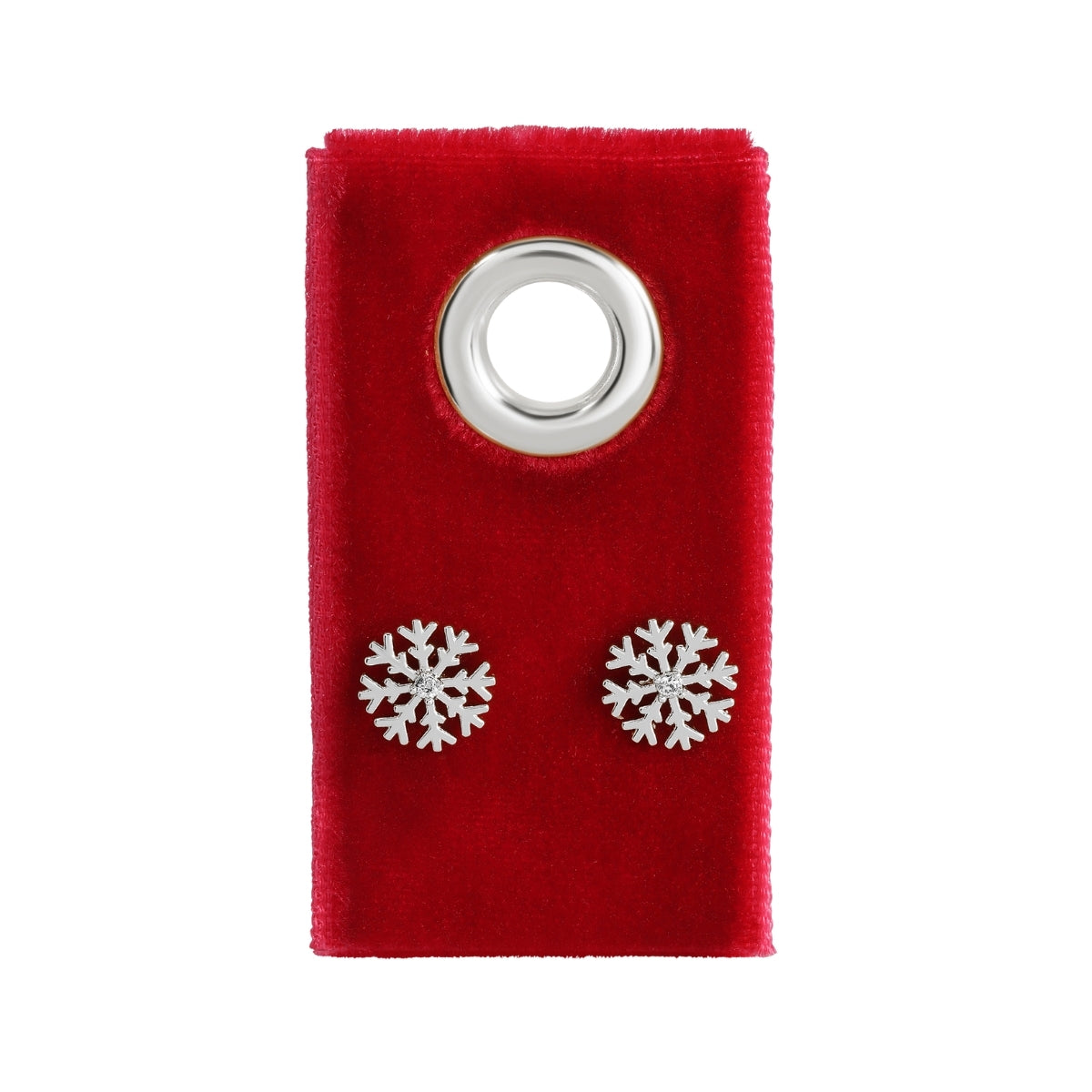 Snowflake Studs on Velvet Tag