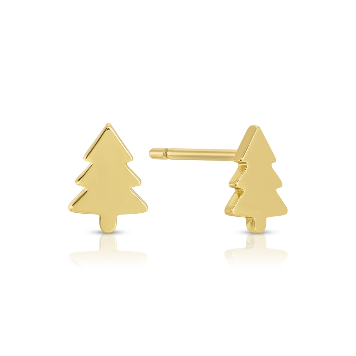 Minimalist Christmas Tree Studs on Velvet Tag