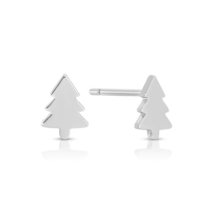 Minimalist Christmas Tree Studs on Velvet Tag