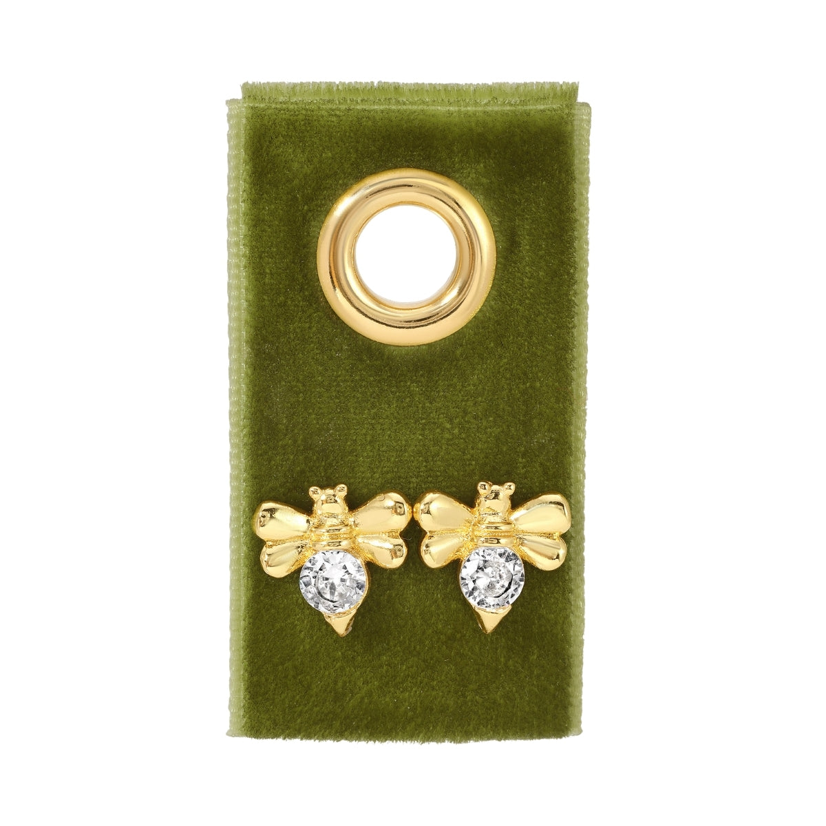 Large CZ Bee Studs on Velvet Tag