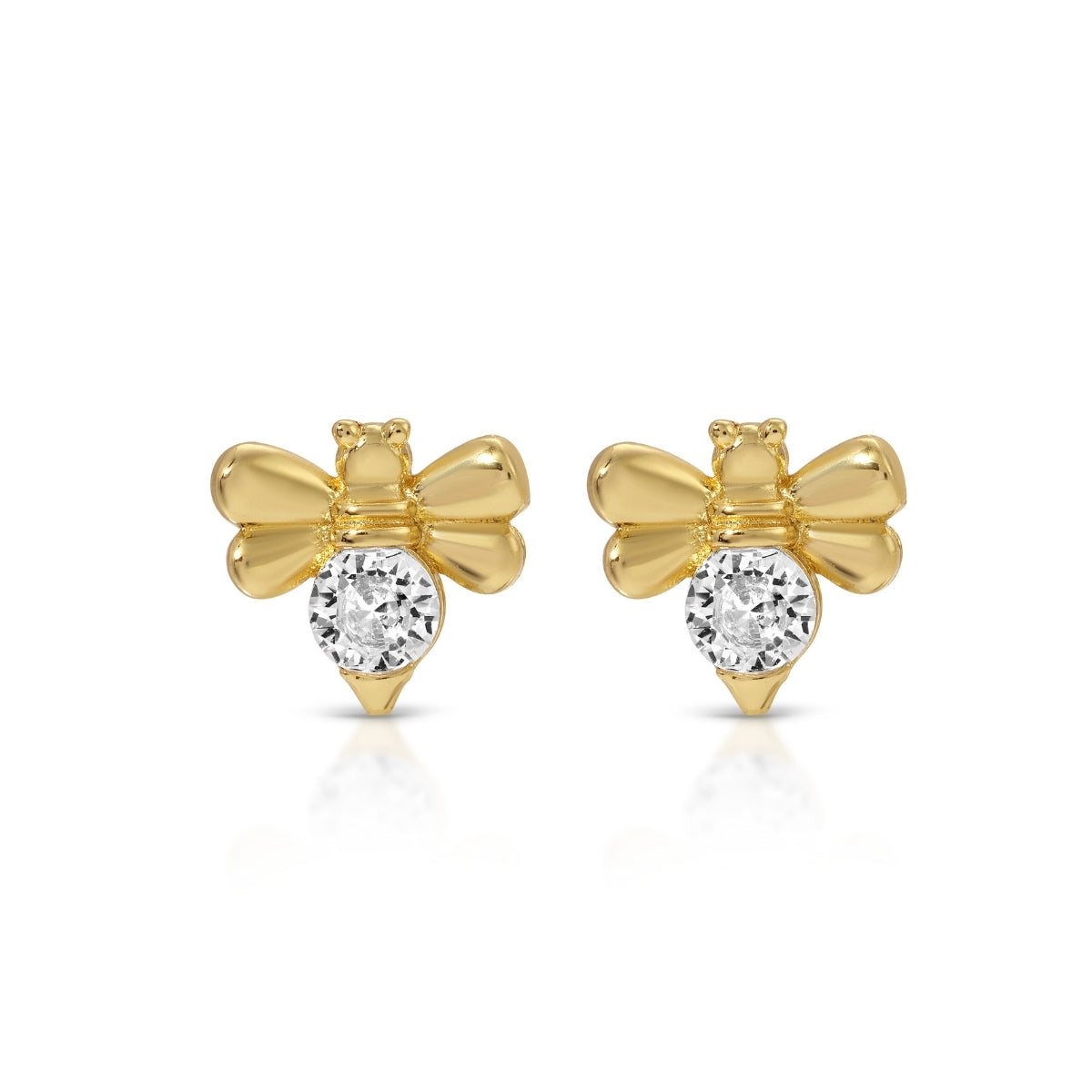 Large CZ Bee Studs on Velvet Tag