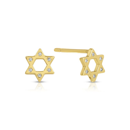 Star of David Stud Earrings on Velvet Tag