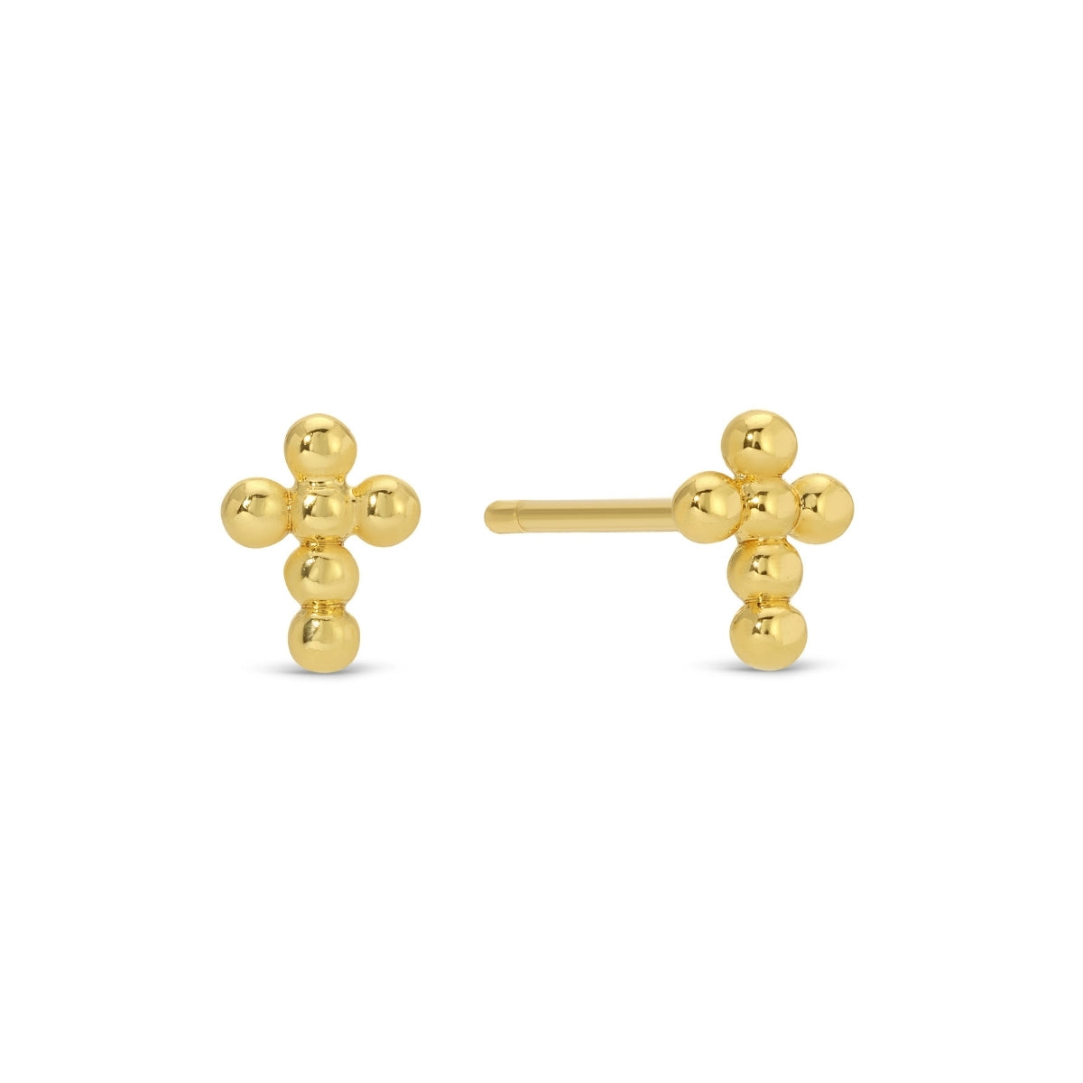 Petite Dot Cross Stud Earrings on Red Velvet Tag