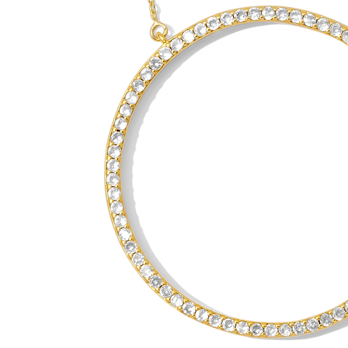 Statement Pave Circle Necklace