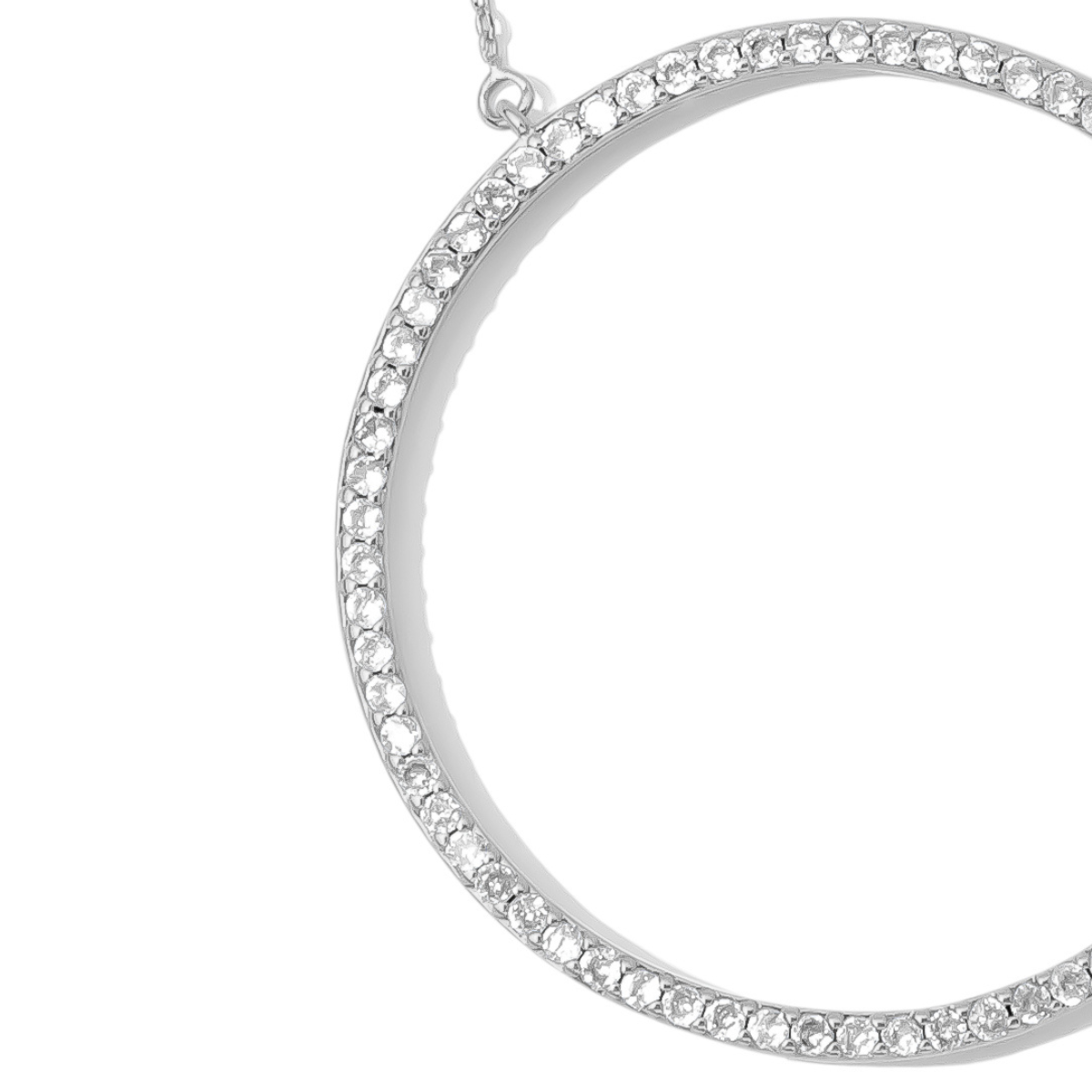 Statement Pave Circle Necklace
