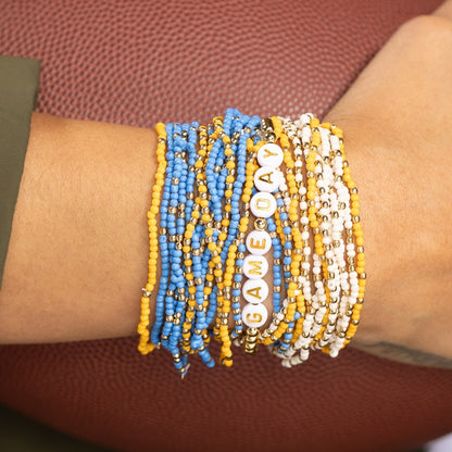 Set/24 Stretch Beaded Solid Game Day Bracelets