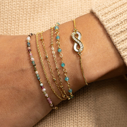 Layered Delicate Stone Pulley Bracelet