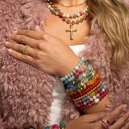 Bold Tumbled Stones Statement Bracelet