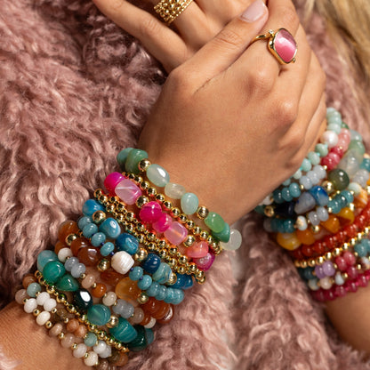 Bold Tumbled Stones Statement Bracelet