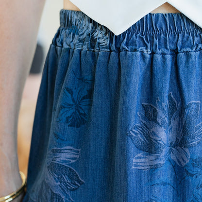 Lyocell Tiered Skirt with Scrunchie Waist