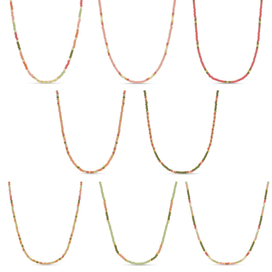 Set/8 Assorted 2mm seed bead necklaces