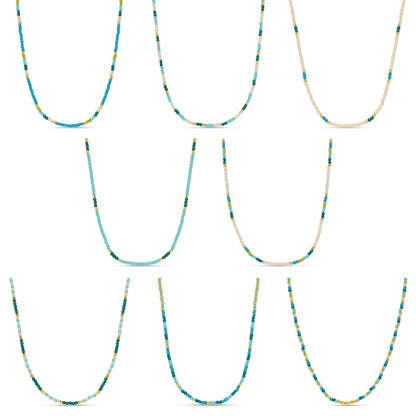 Set/8 Assorted 2mm seed bead necklaces