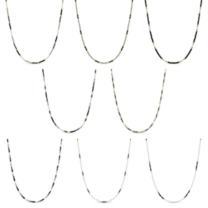 Set/8 Assorted 2mm seed bead necklaces