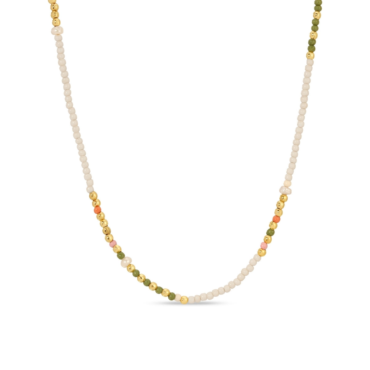 Set/4 Assorted Seed Bead Necklaces with Fresh Water Pearl Accents