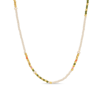 Set/4 Assorted Seed Bead Necklaces with Fresh Water Pearl Accents