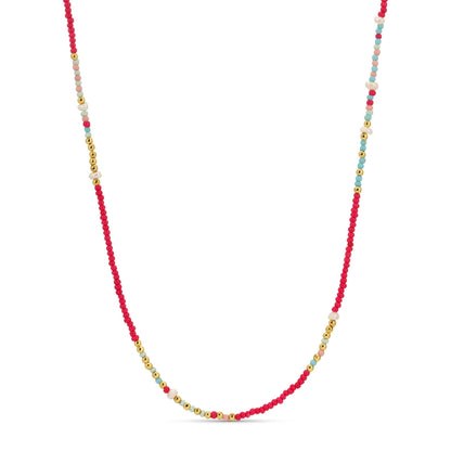 Set/4 Assorted Seed Bead Necklaces with Fresh Water Pearl Accents