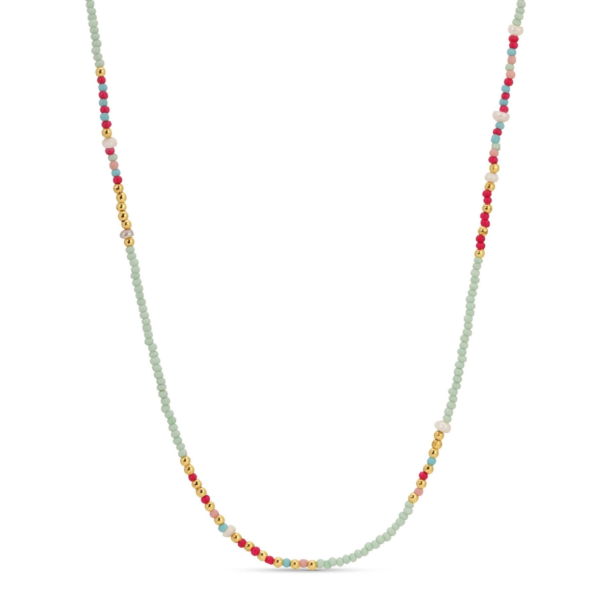 Set/4 Assorted Seed Bead Necklaces with Fresh Water Pearl Accents
