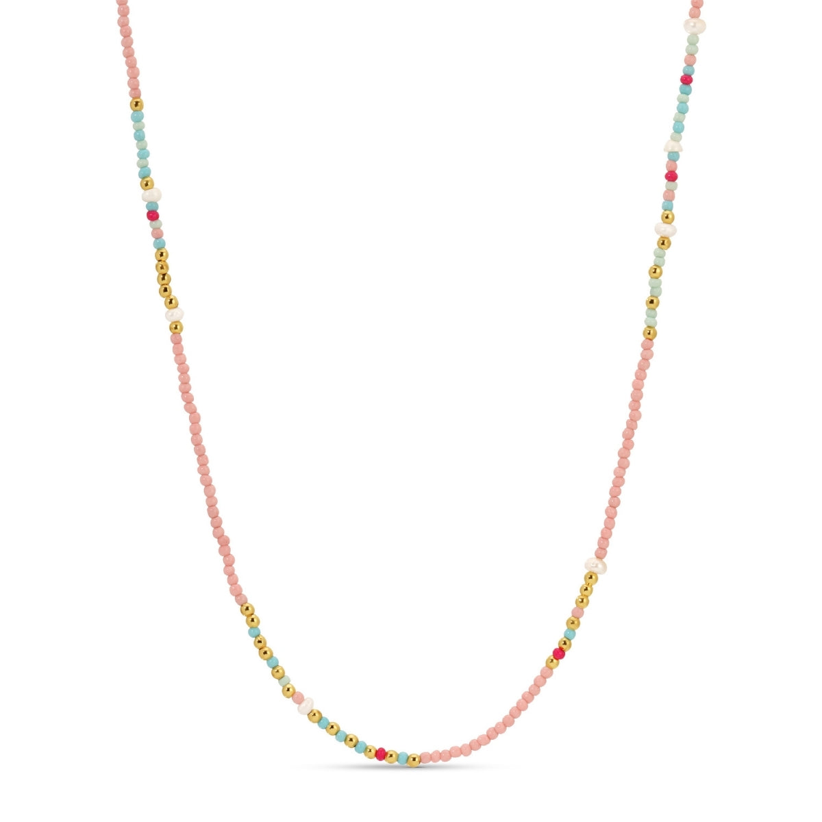 Set/4 Assorted Seed Bead Necklaces with Fresh Water Pearl Accents