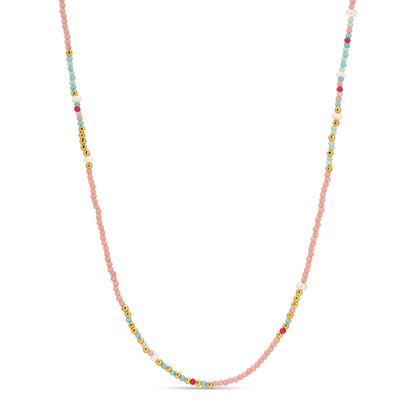 Set/4 Assorted Seed Bead Necklaces with Fresh Water Pearl Accents