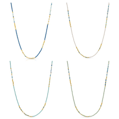 Set/4 Assorted Seed Bead Necklaces with Fresh Water Pearl Accents