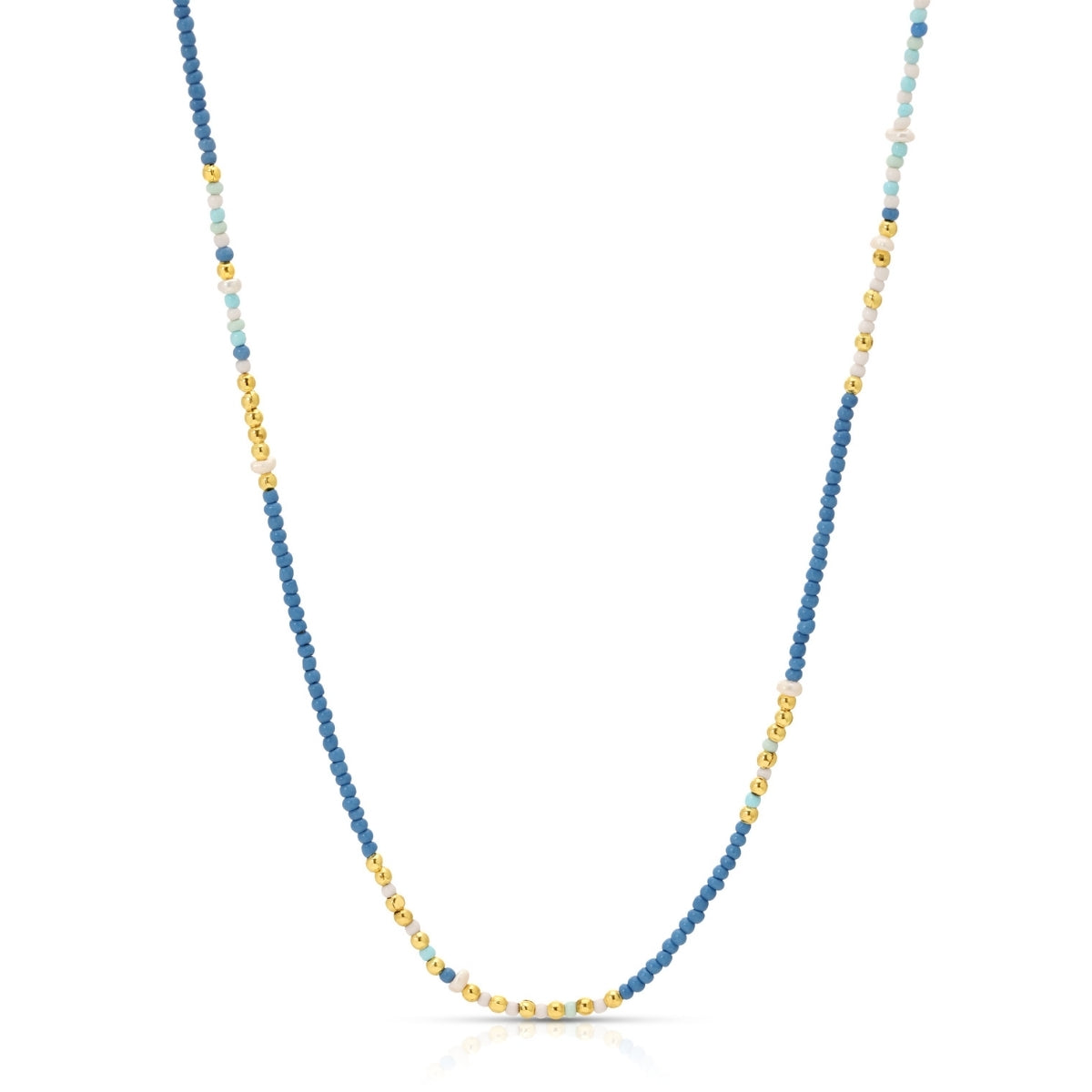 Set/4 Assorted Seed Bead Necklaces with Fresh Water Pearl Accents