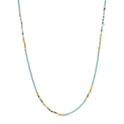 Set/4 Assorted Seed Bead Necklaces with Fresh Water Pearl Accents