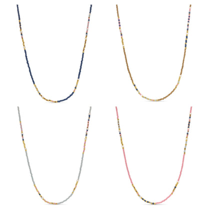 Set/4 Assorted Seed Bead Necklaces with Fresh Water Pearl Accents