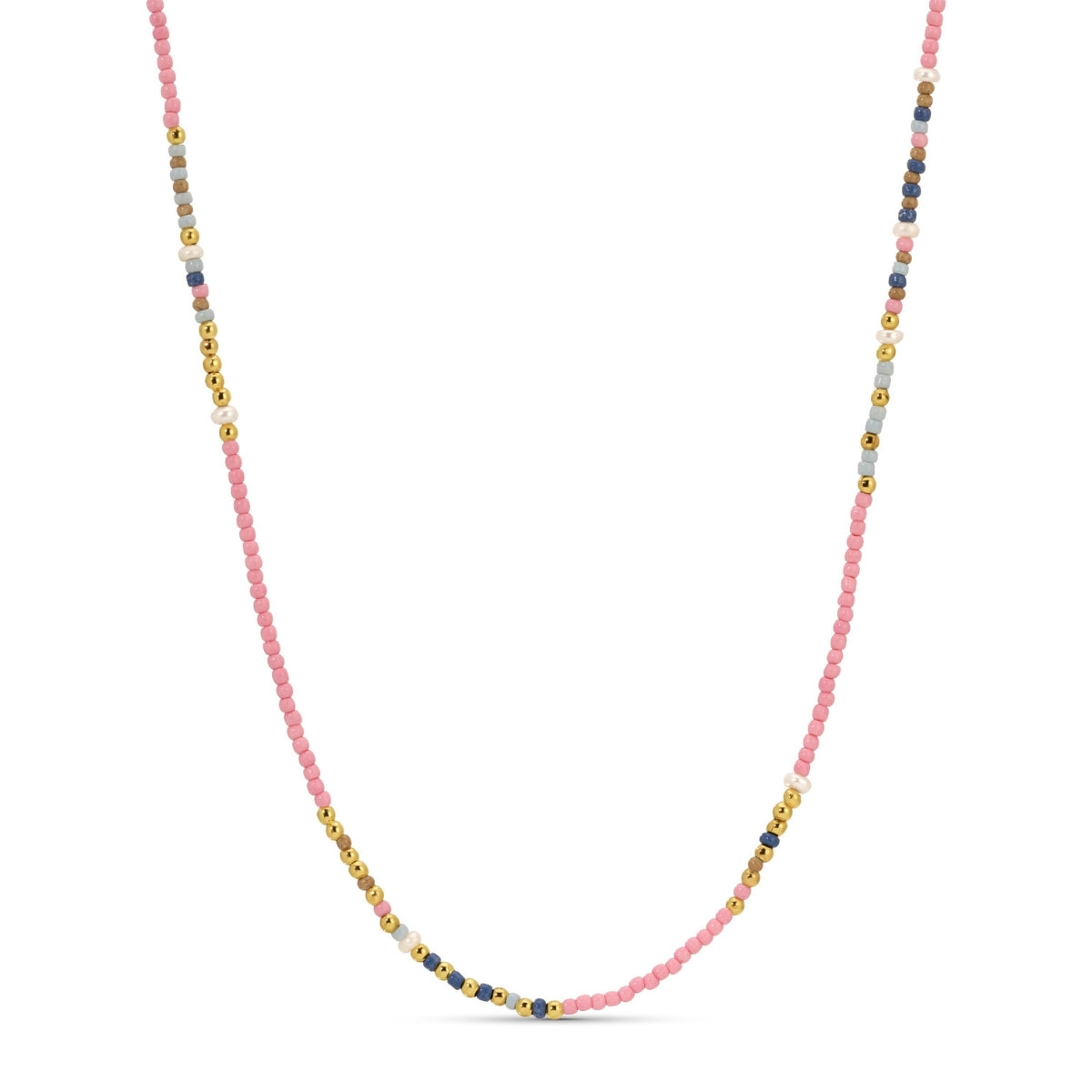 Set/4 Assorted Seed Bead Necklaces with Fresh Water Pearl Accents