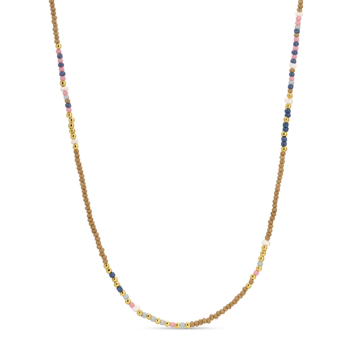 Set/4 Assorted Seed Bead Necklaces with Fresh Water Pearl Accents