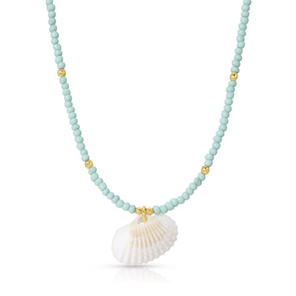 Set/4 Seed Bead Necklaces with Shell Pendant