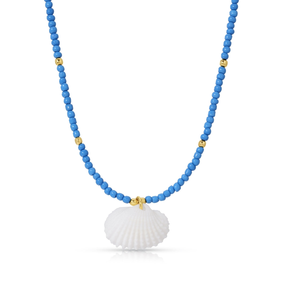 Set/4 Seed Bead Necklaces with Shell Pendant