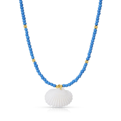 Set/4 Seed Bead Necklaces with Shell Pendant