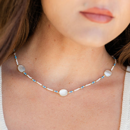 Set/4 Multi-Shell Seed Bead Necklaces