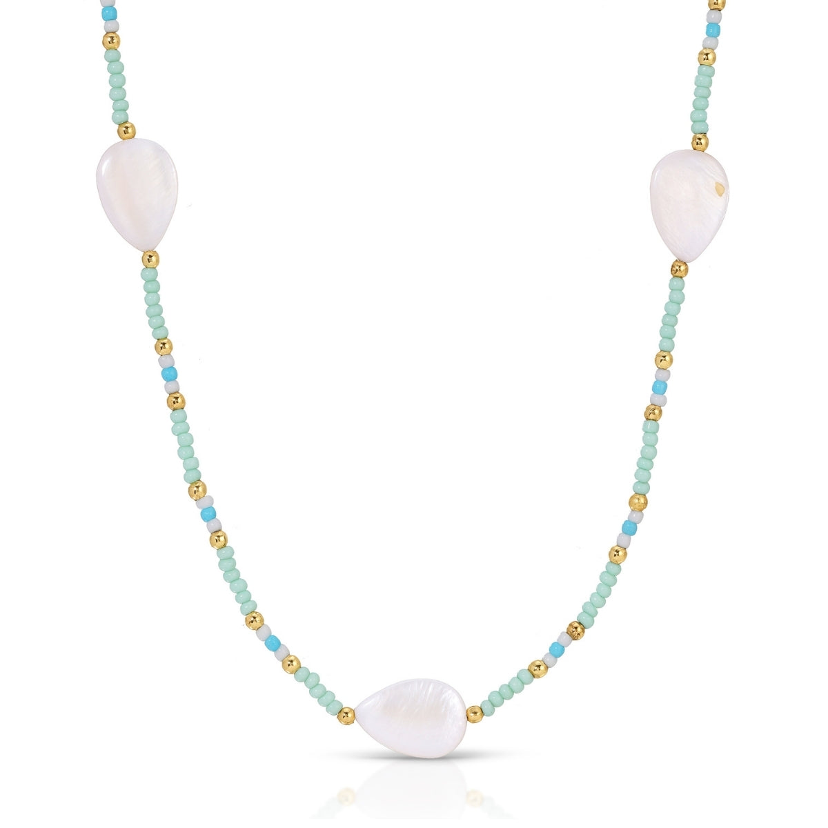 Set/4 Multi-Shell Seed Bead Necklaces